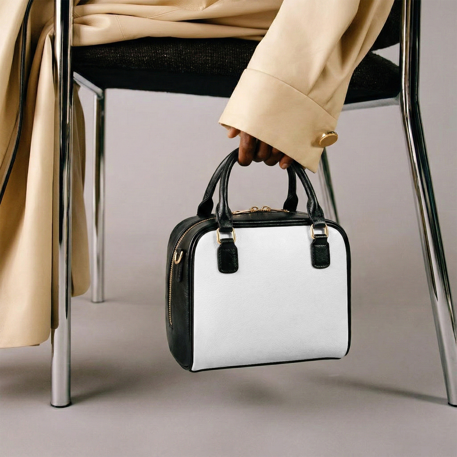 PU Leather Dome Handbag