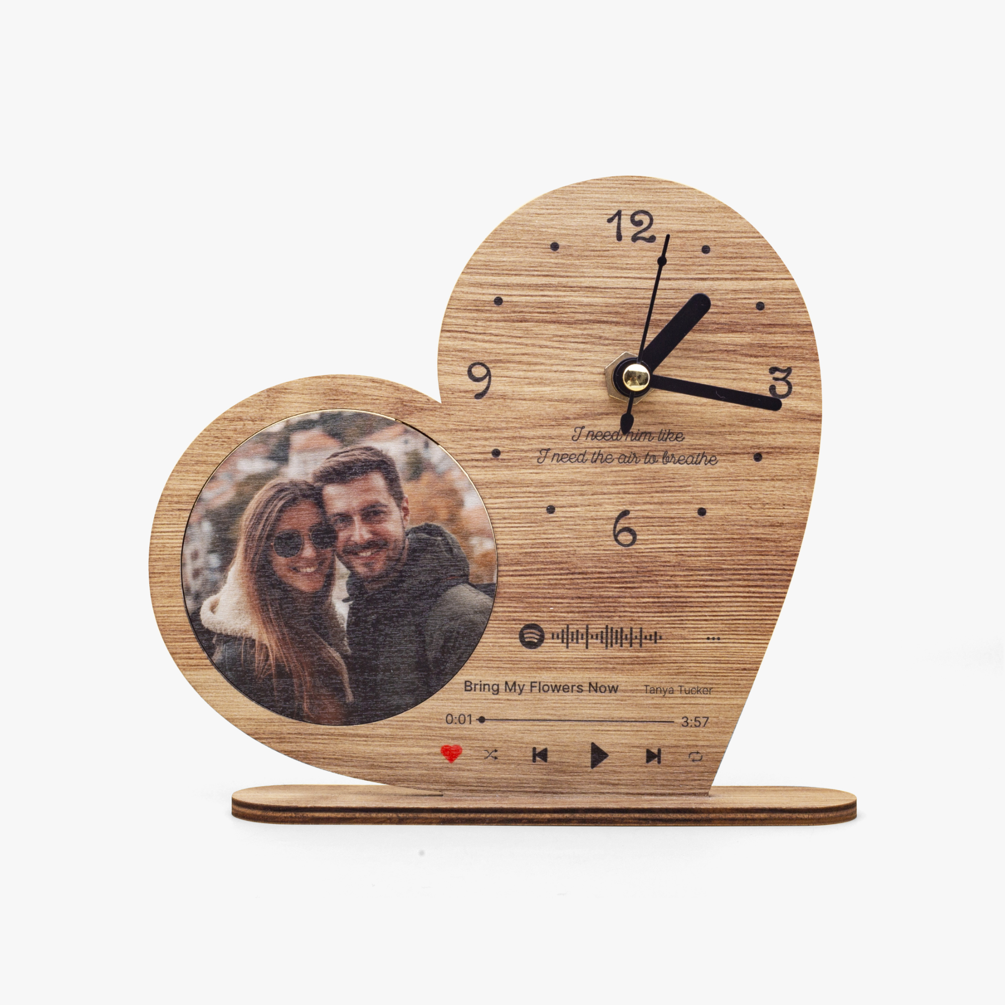 Heart Shape Customized Album Clock