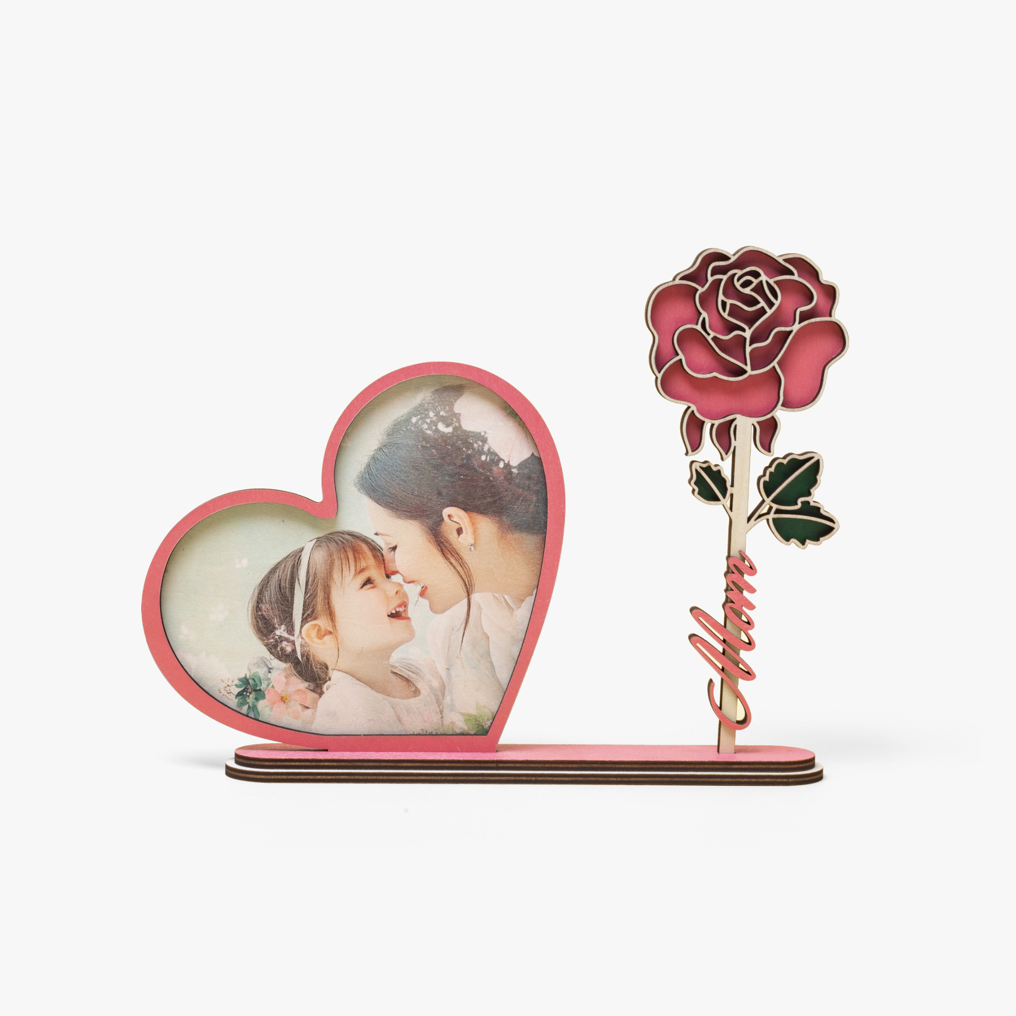 Wood Heart Shape Photo Frame
