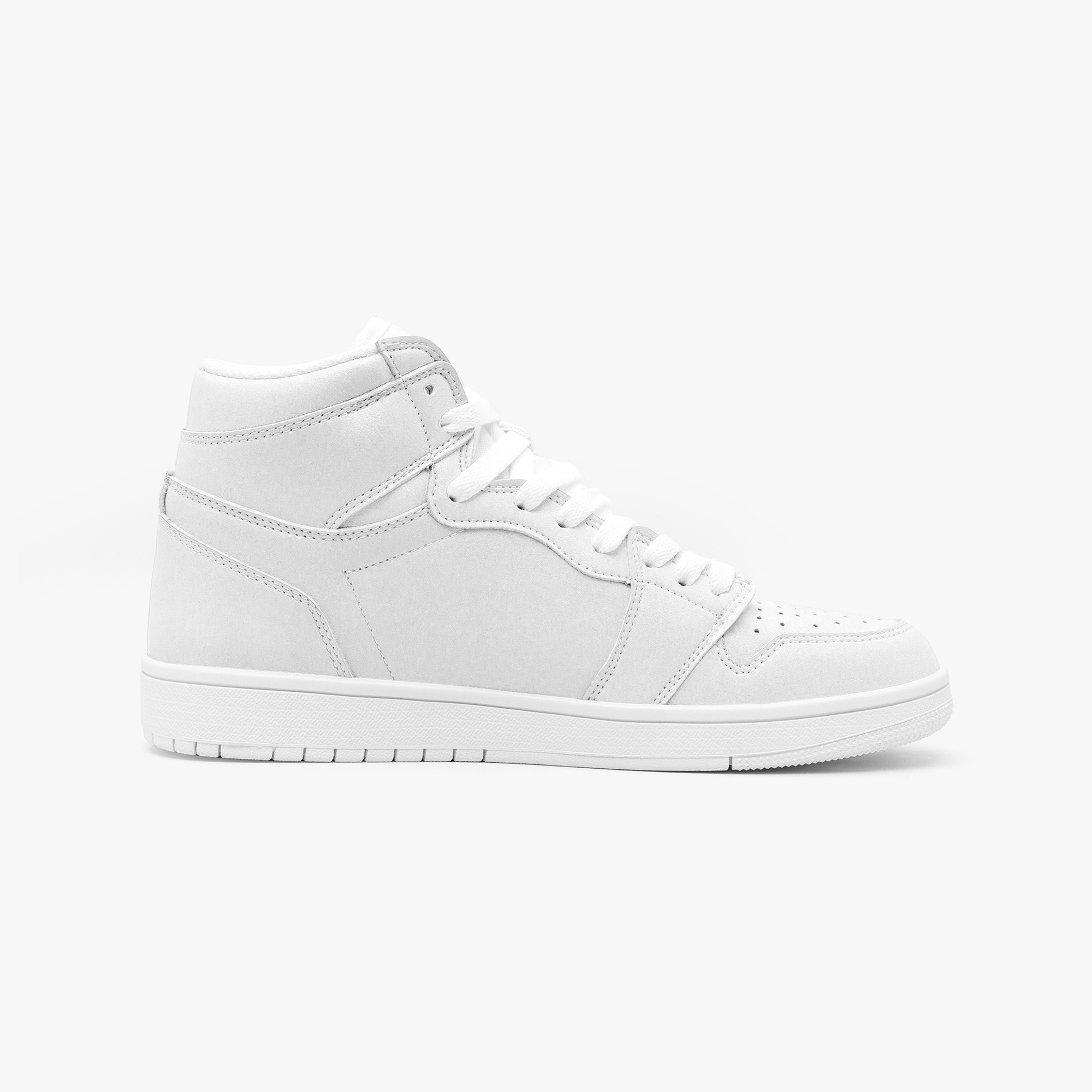 High-Top Leather Sneakers - White