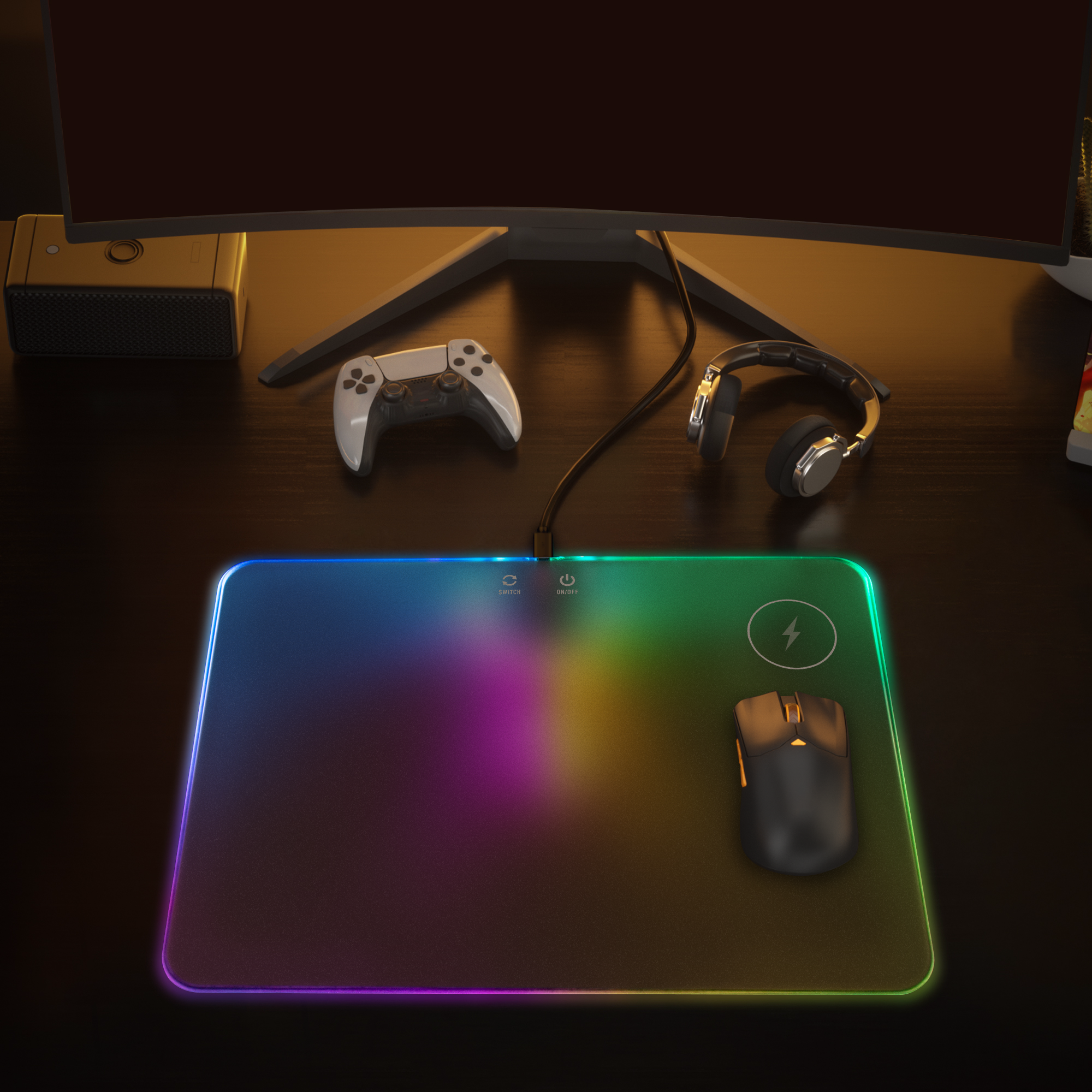 Light-up Mouse Pad with Wireless Charging