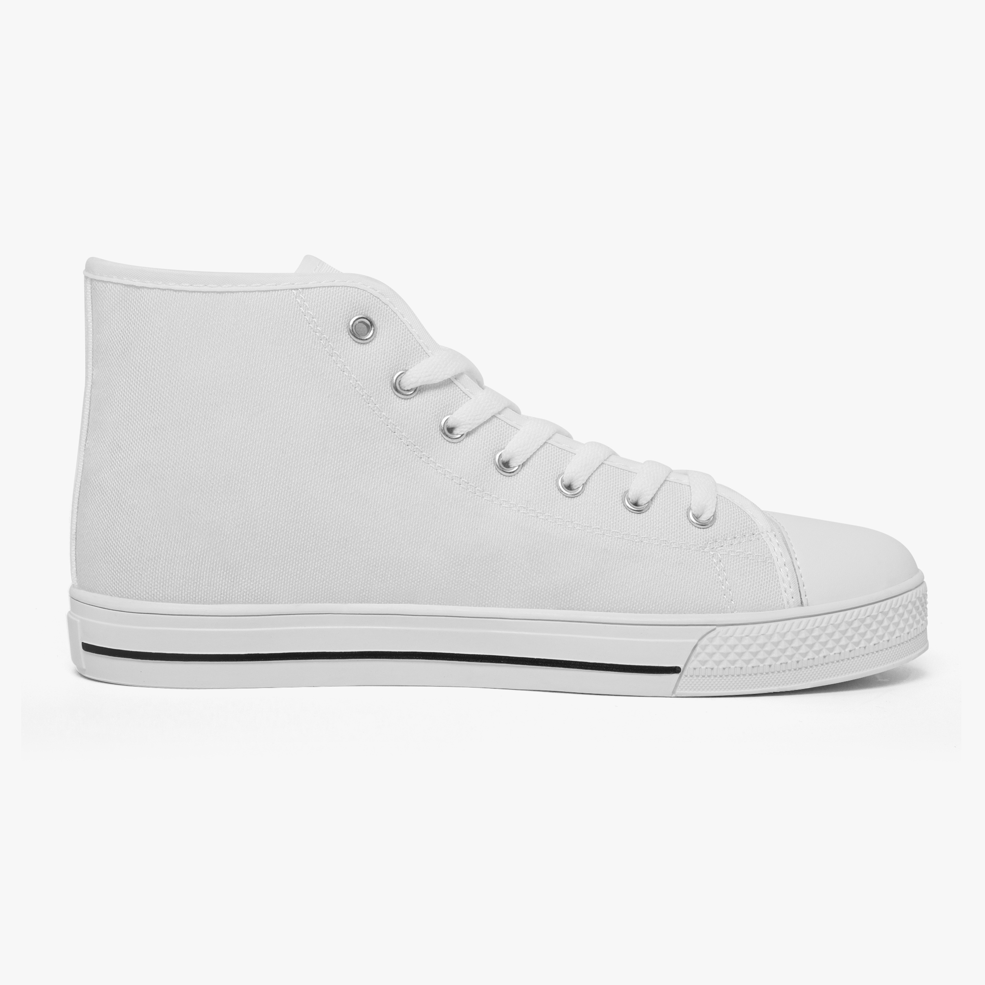 Classic High-Top Canvas Shoes - White/Black