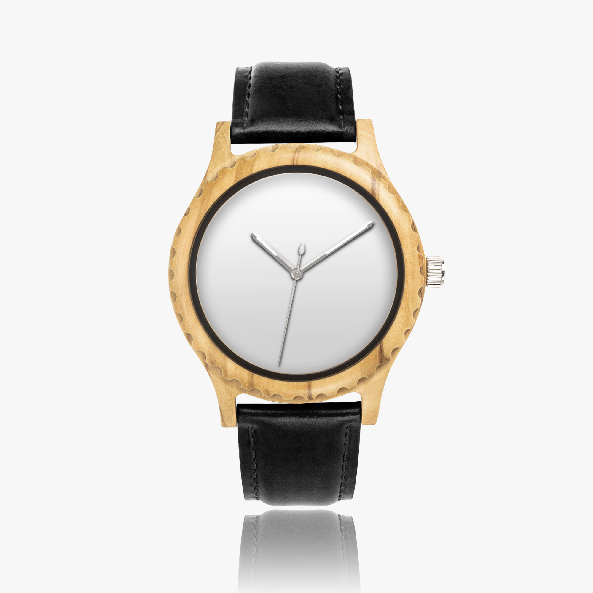 Italian Olive Lumber Wooden Watch - Leather Strap