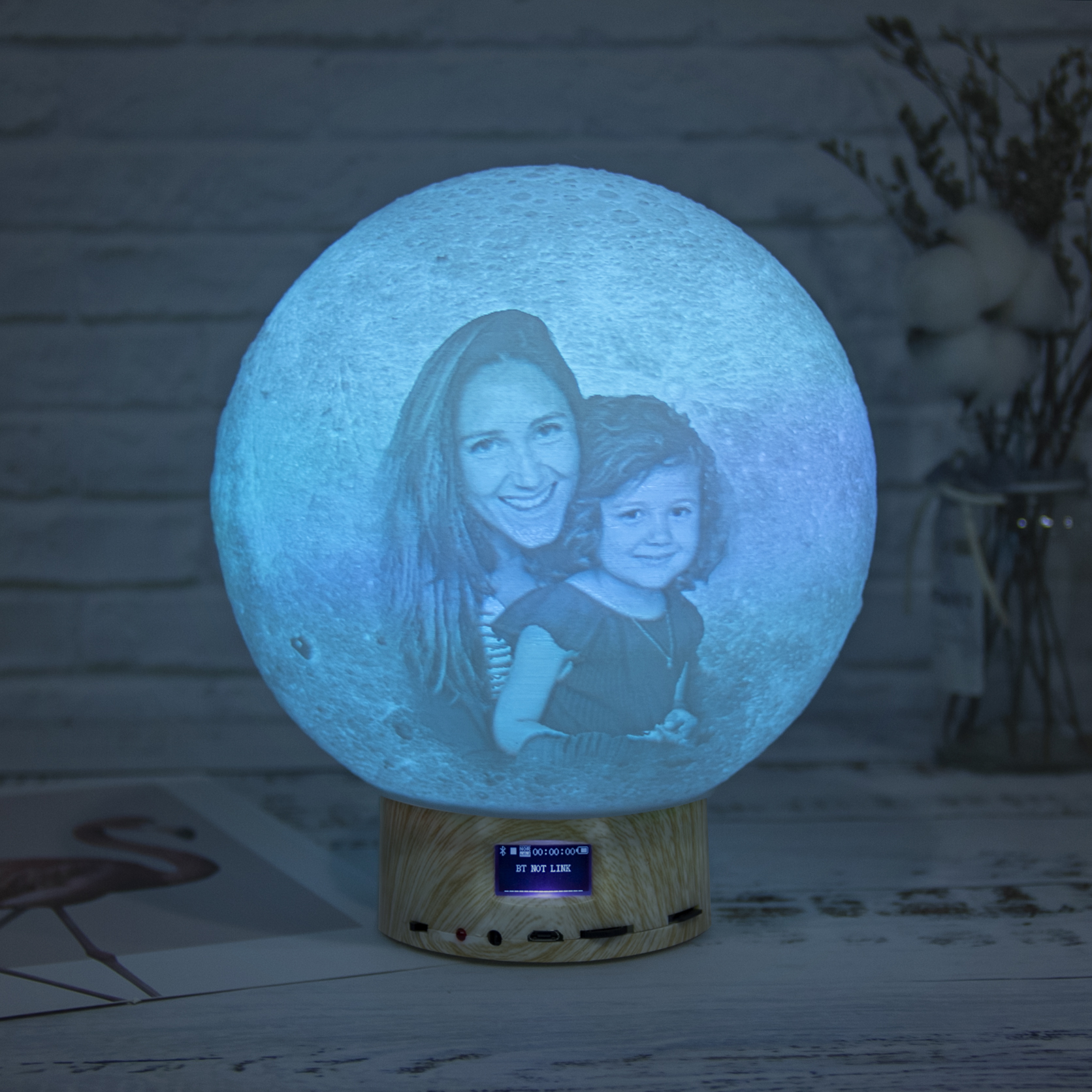 Bluetooth Portable Speaker Lamp LED Moon Lamp