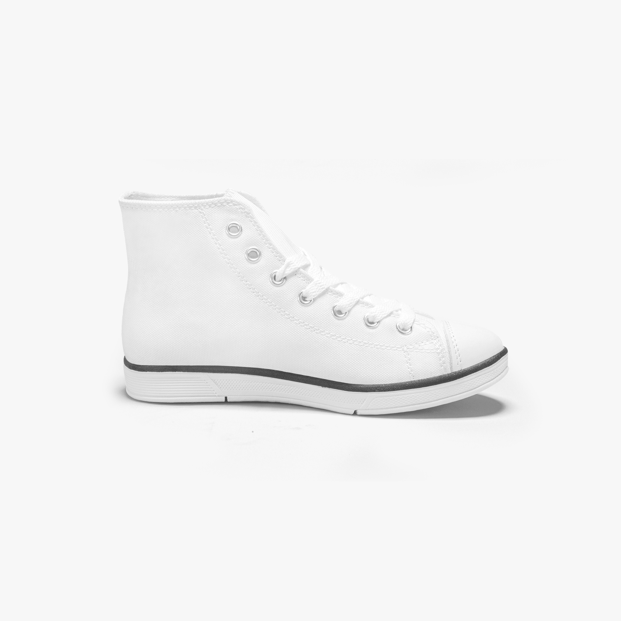 Light Kid's High-Top Canvas Shoes
