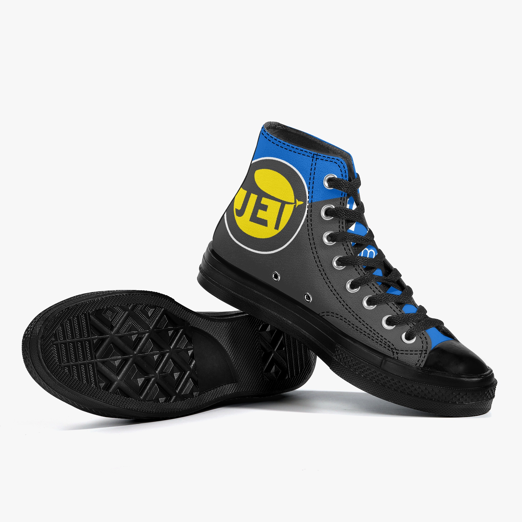 High-Top Canvas Shoes - Black