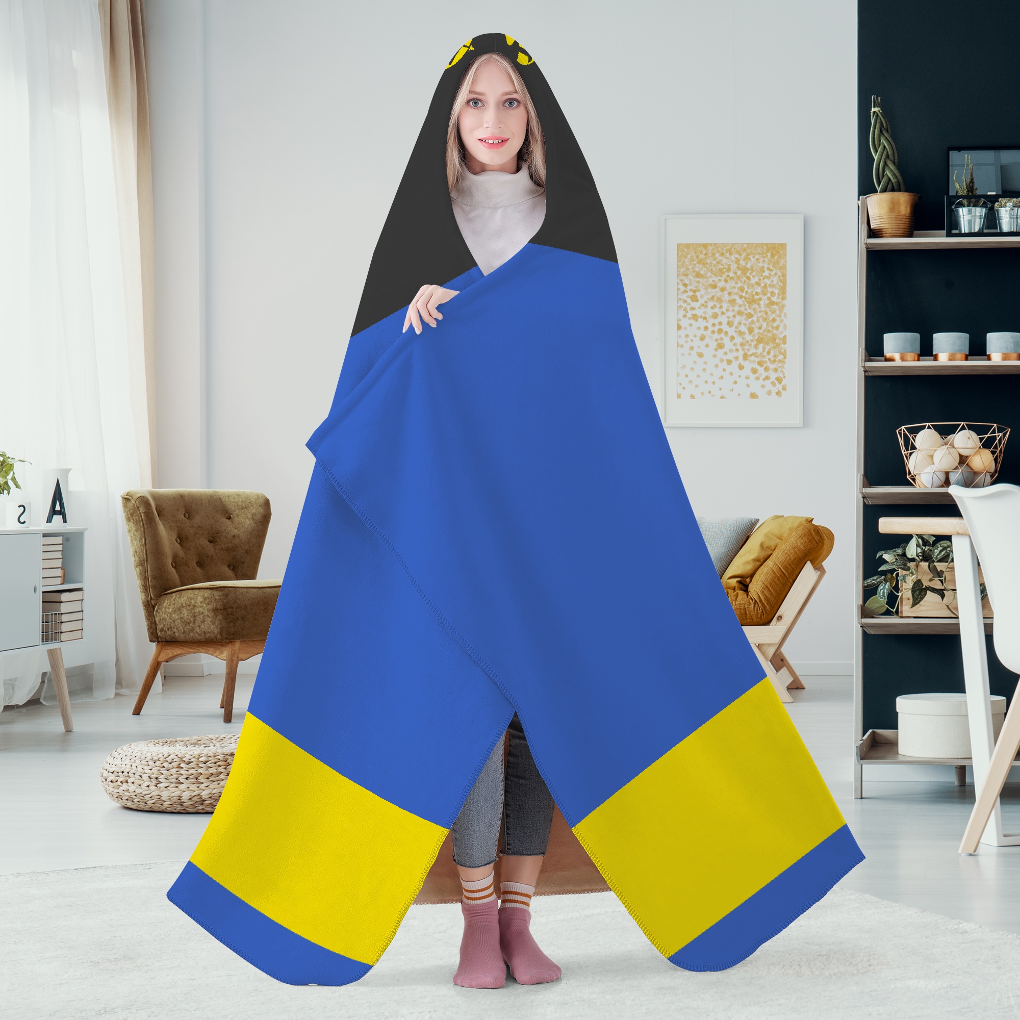 Casual Dual-Sided Stitched Hoodie Blanket