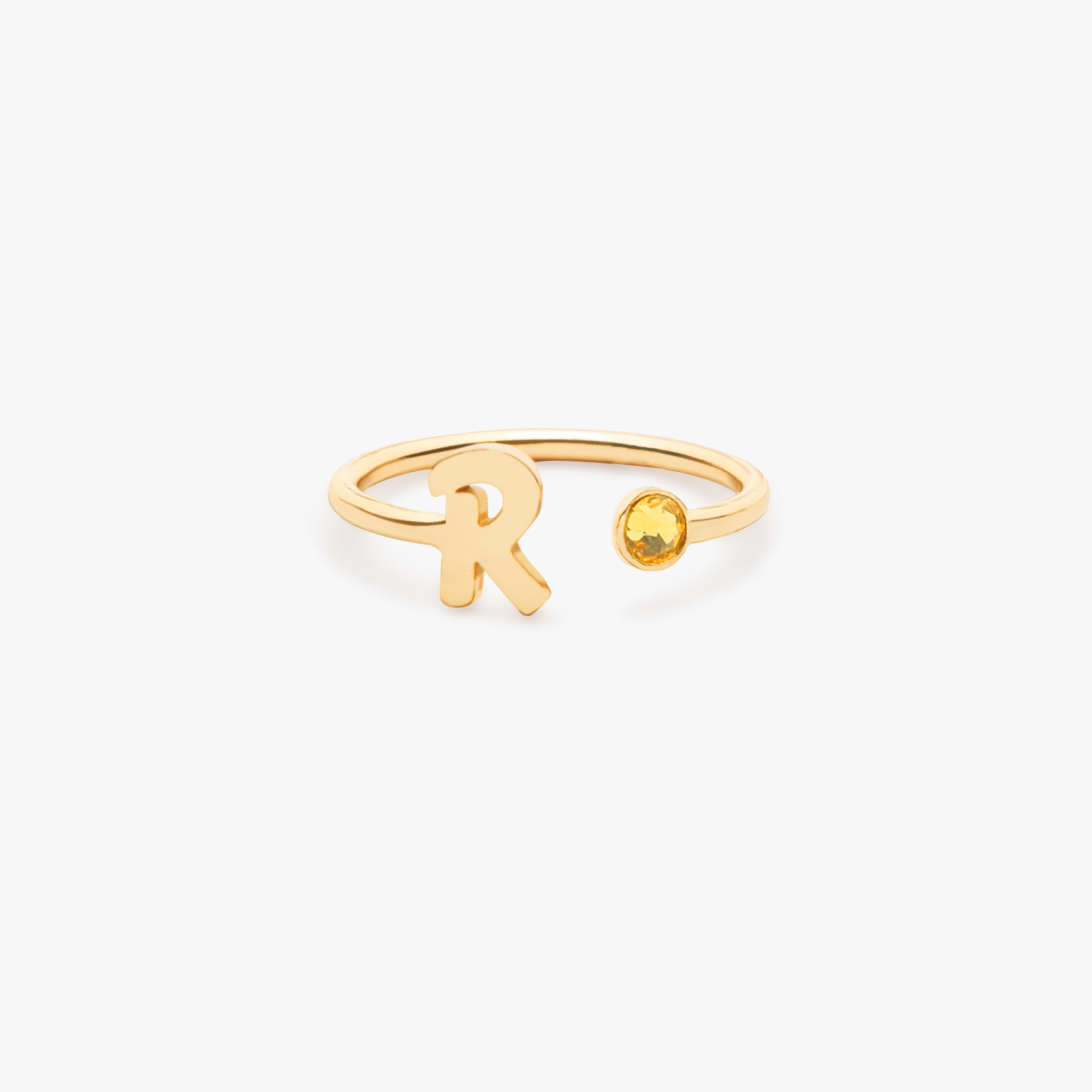 Engraved Letter Ring- Stainless-Steel