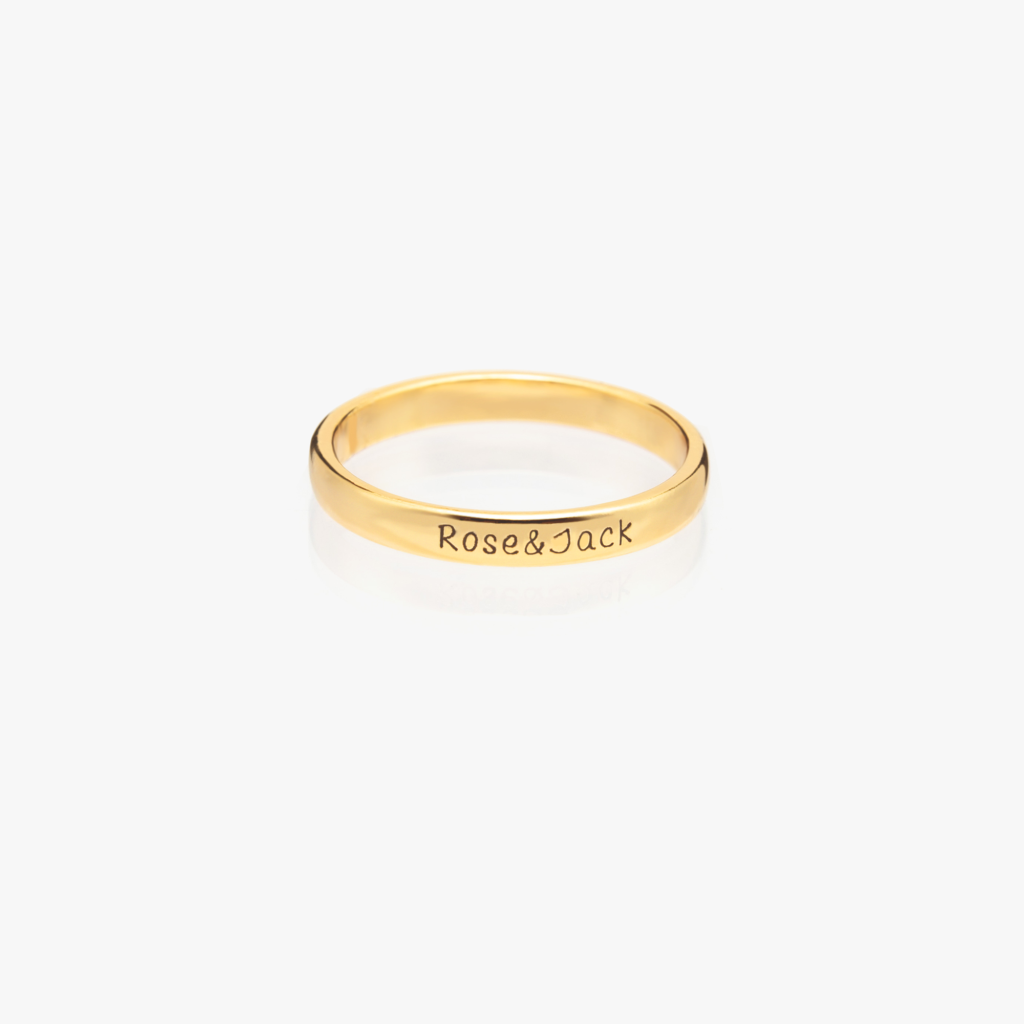 Dainty Engraved Name Ring- Stainless Steel