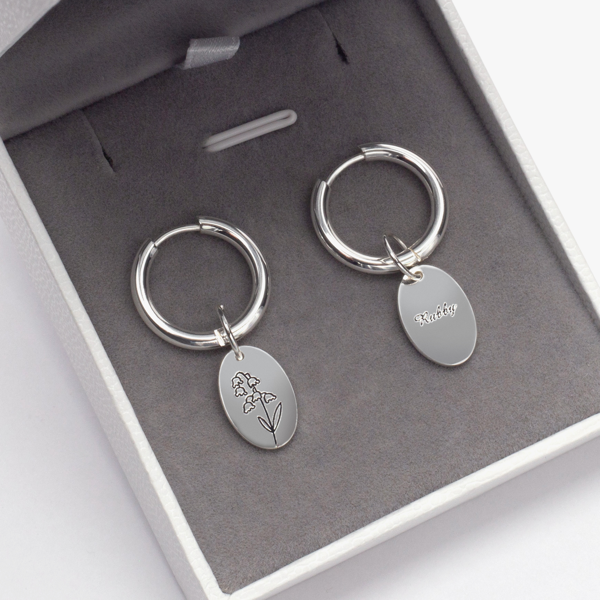Floral Signet Earrings- Copper / Stainless Steel