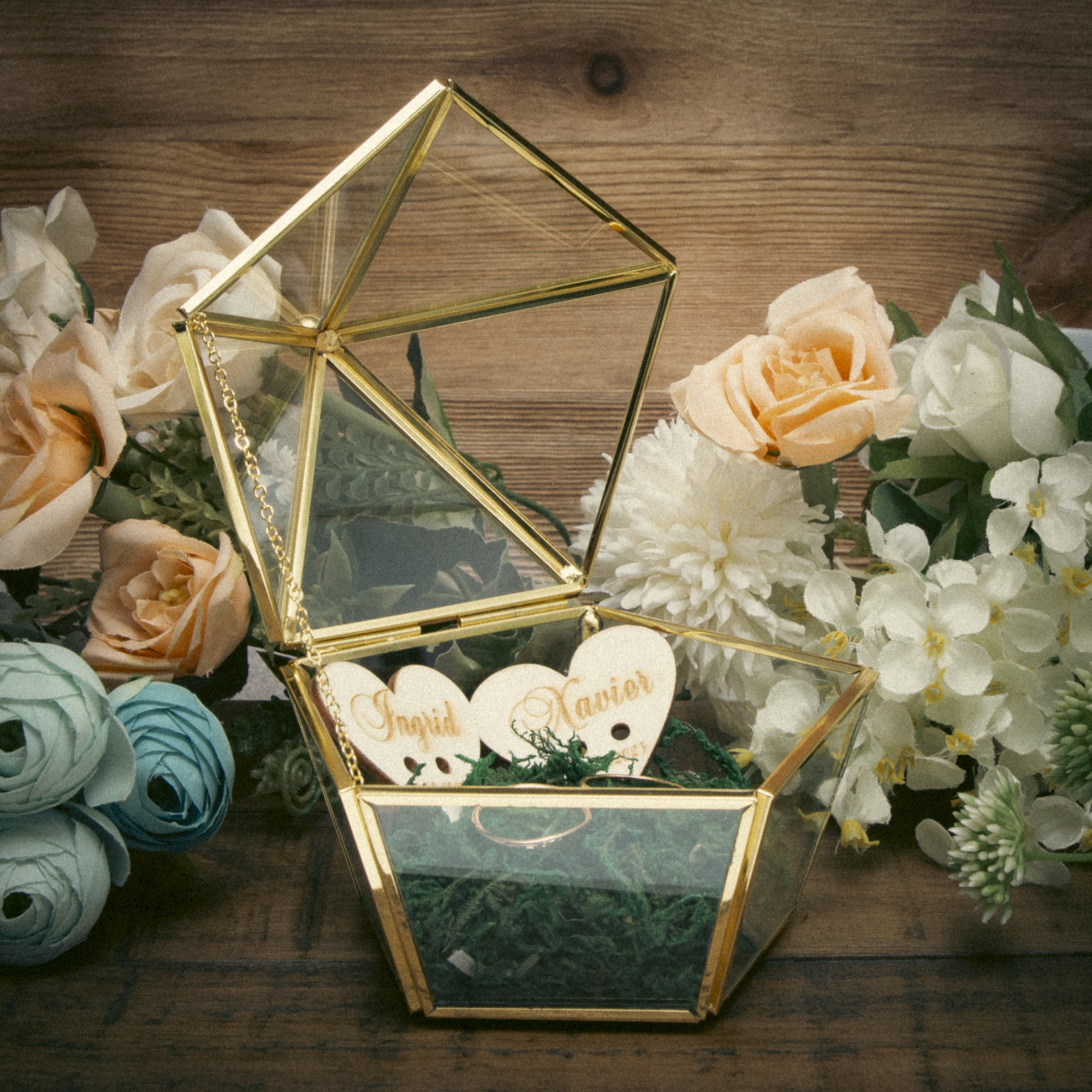 Geometric Pentagon Ring Box