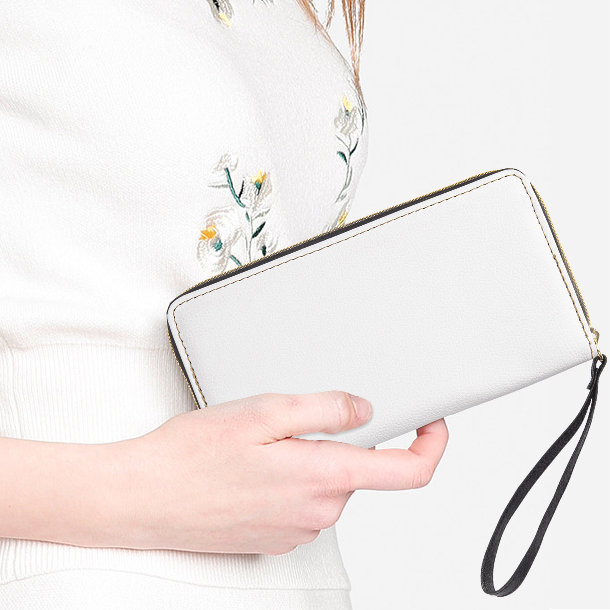 PU Deri Bilek Askılı Clutch Cüzdan